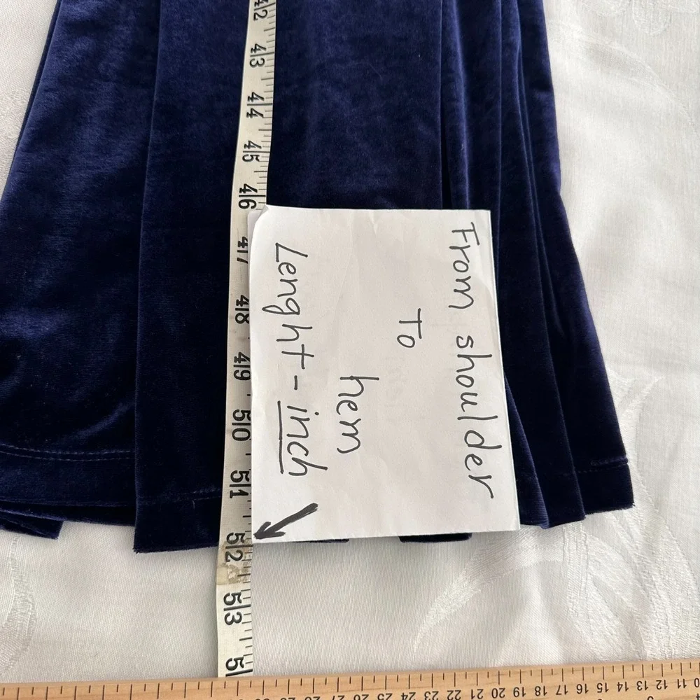 Oscar de la Renta (L-XL) Pink‎ Label Velour Velvet Satin Caftan Purple Blue Robe